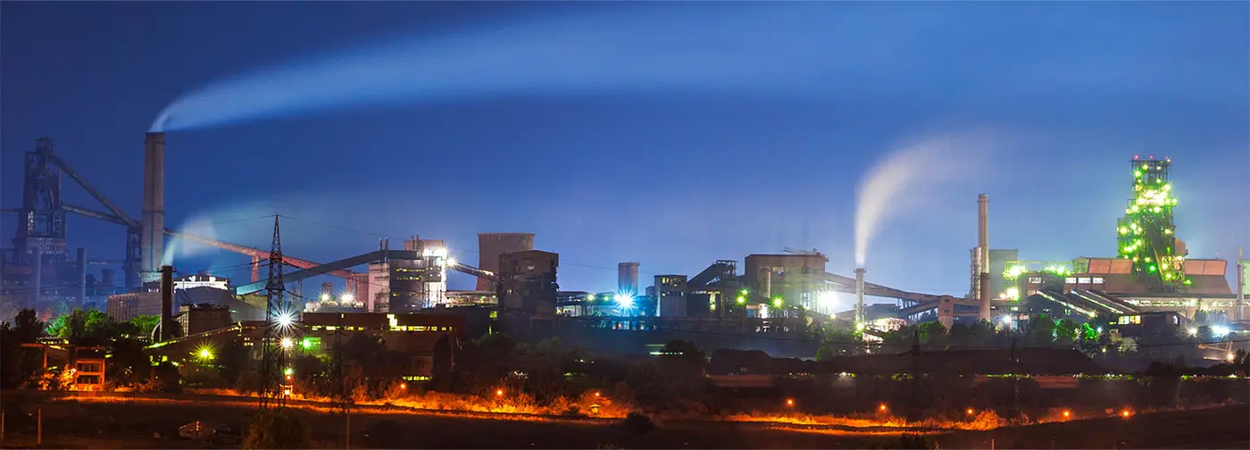 Night view of whole factory